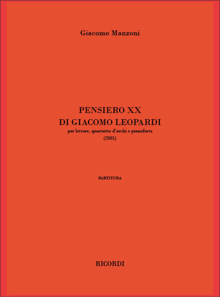 Pensiero Xx Di Giacomo Leopardi